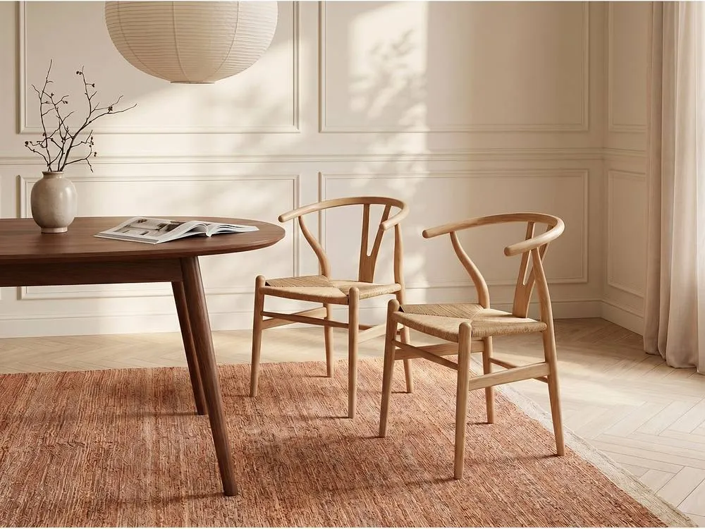 Vente-unique Set Of 6 Teak & Wicker Chairs - Natural - POGIANA in Light Oak 3