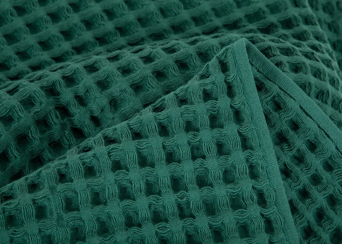 Heal's Waffle Hand Towel Green 50 x 100cm 3