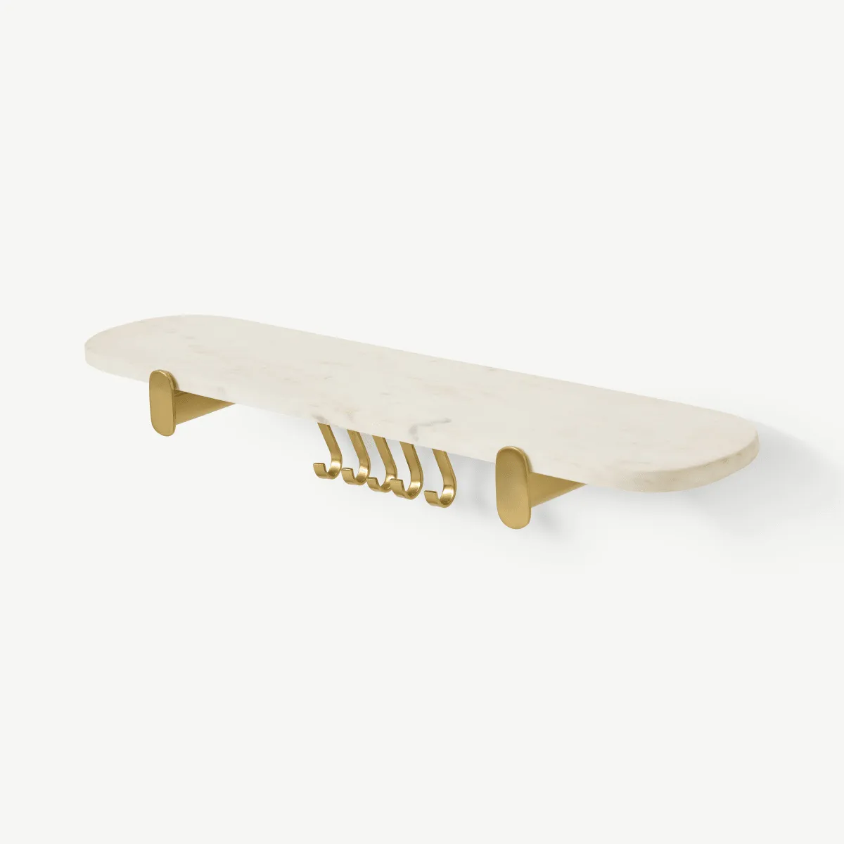 Dordie Wall Mounted Storage Shelf Unit, Marble & Brushed Brass