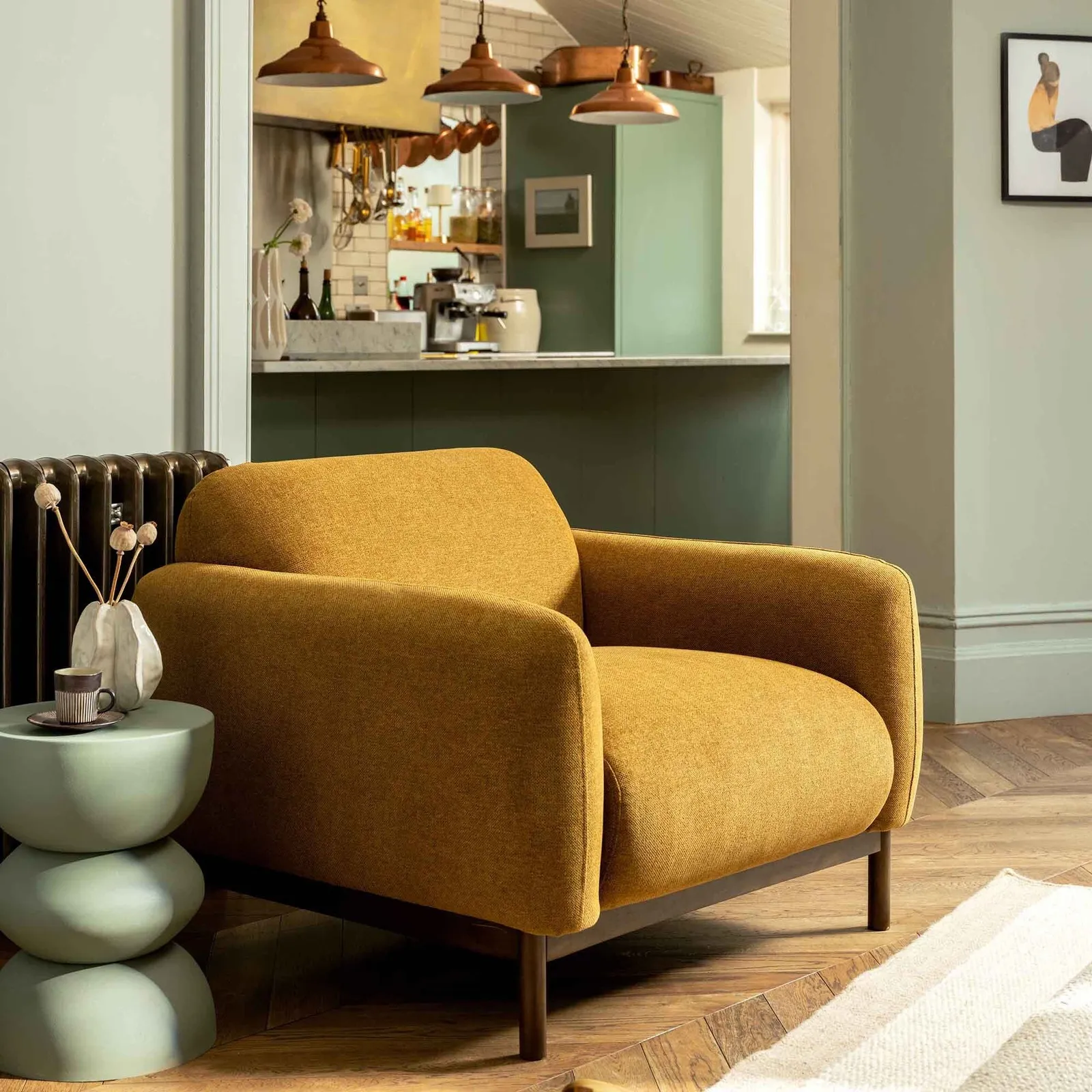 Connie Armchair, Yellow Fabric | Barker & Stonehouse 2