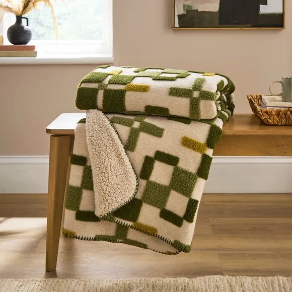 Welsh Blanket Sherpa Jacquard Throw 130cm x 170cm