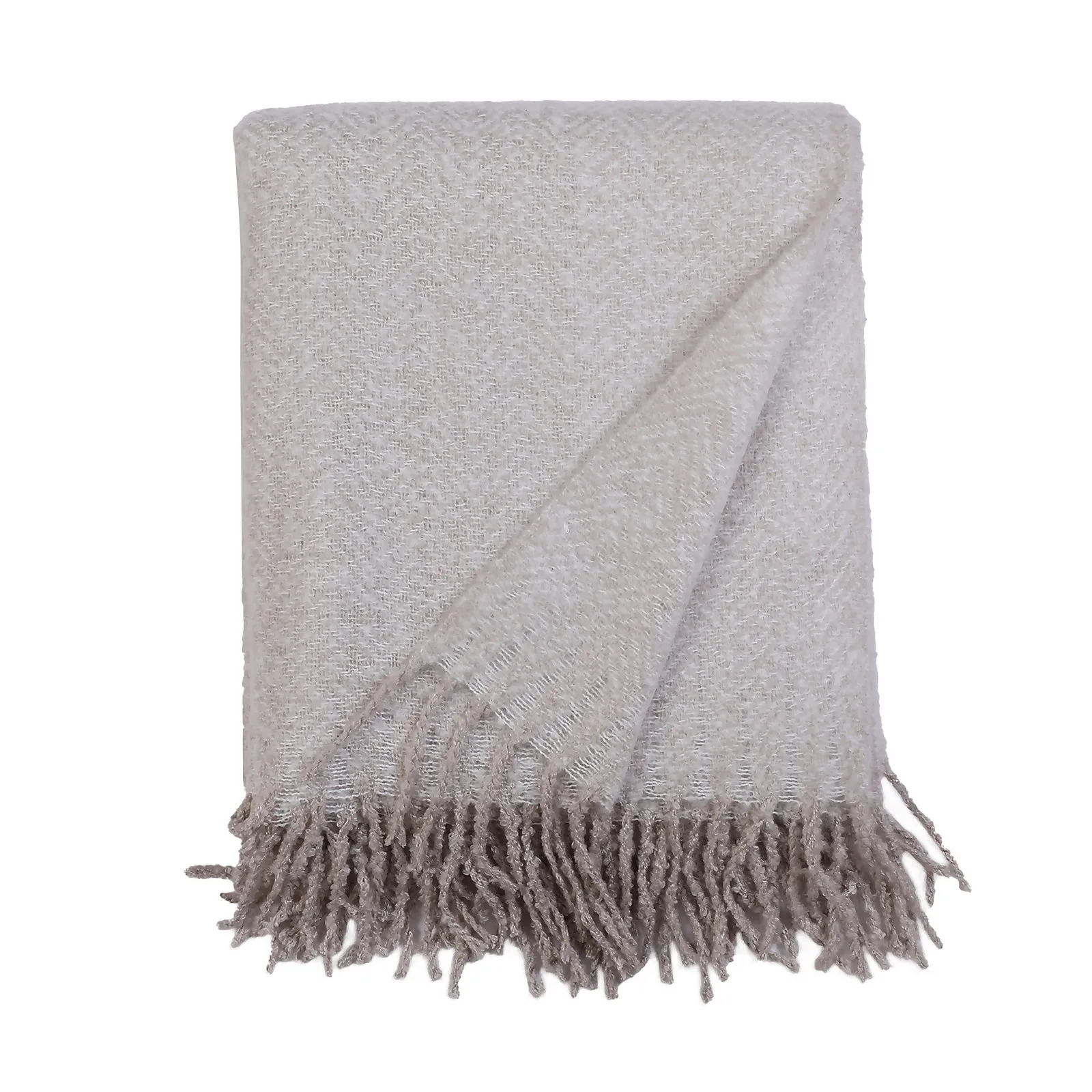 Country Living Herringbone Throw - Latte - 150x183cm