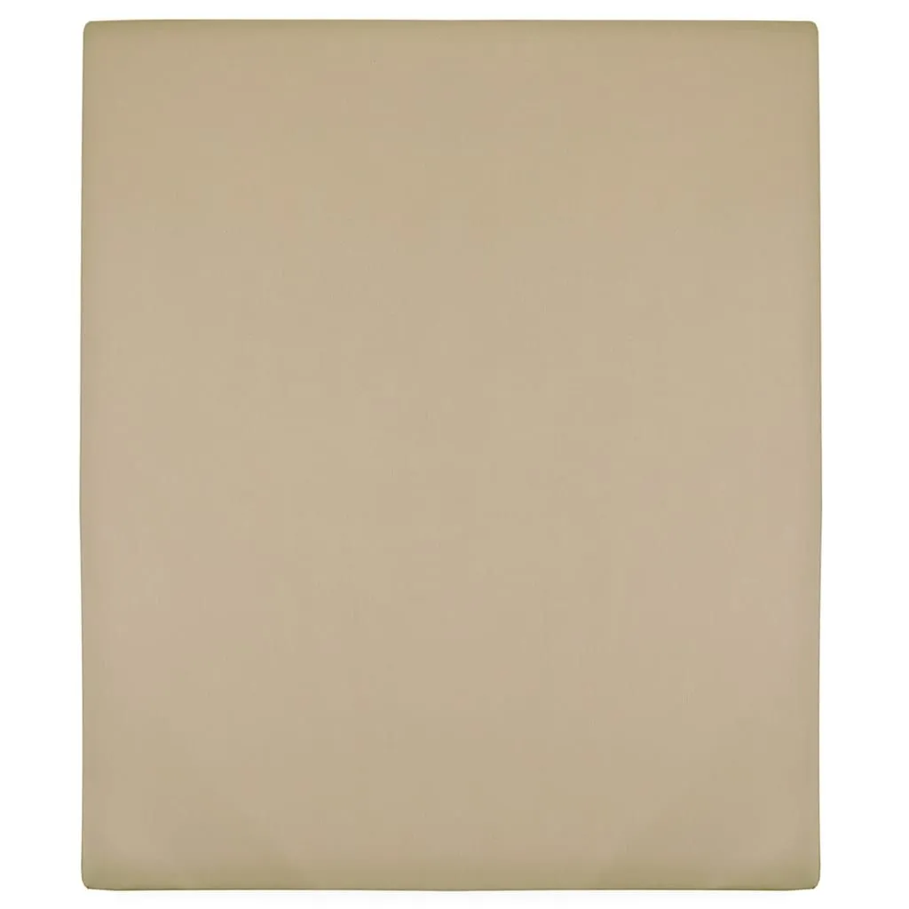 Berkfield Home Jersey Fitted Sheets 2 pcs Taupe 160x200 cm Cotton