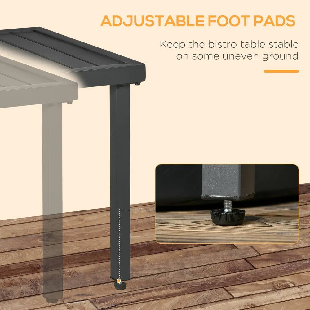 OUTSUNNY Garden Side Table Coffee Table with Umbrella Hole for Patio Balcony in Grey 6