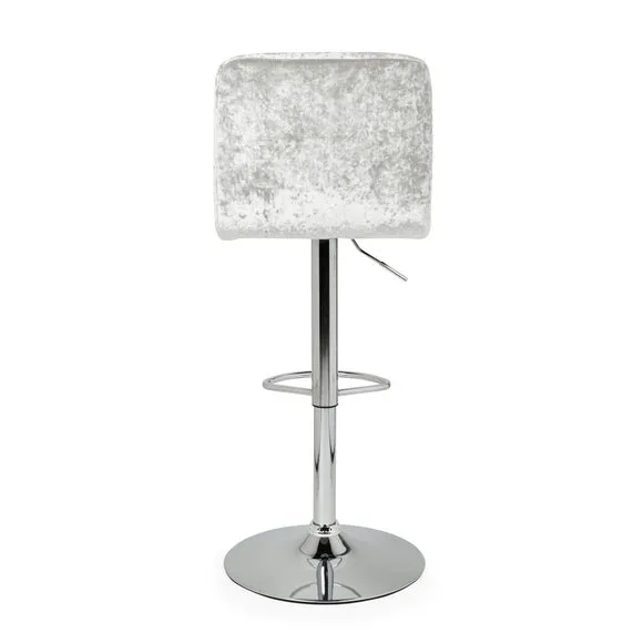 Jasmine Adjustable Height Swivel Bar Stool, Velvet 5