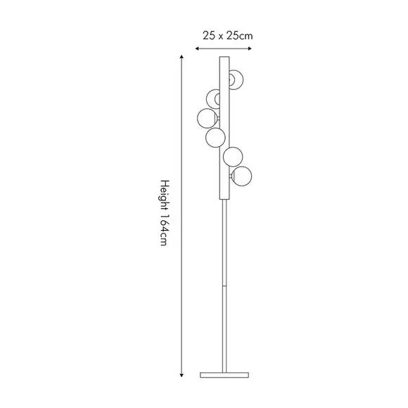Blair Smoke Glass Ball and Black Metal Floor Lamp 6