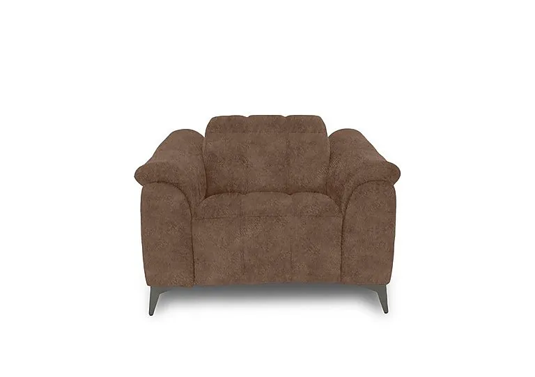 Angelo Fabric Power Recliner Chair with Power Headrest - Classic Brown