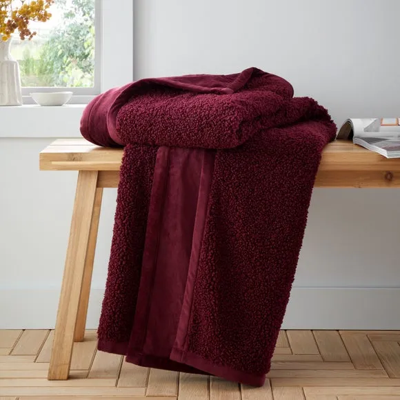 So Soft Velvet Boucle Throw Blanket 130cm x 170cm
