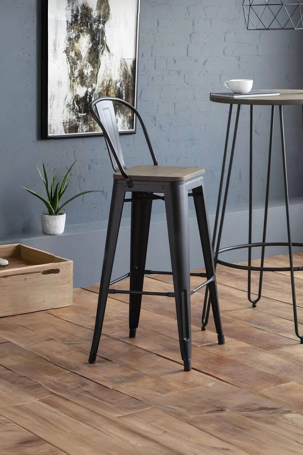 Julian Bowen Grafton Metal Bar Stool (Set of 2) in Brown
