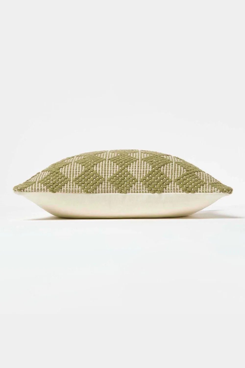 Homescapes Lima Handwoven Textured Green Cushion 4