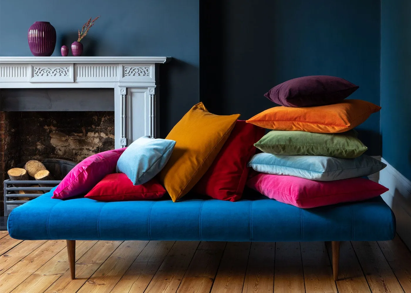 Heal's Velvet Cushion Rust 55 x 55cm 2