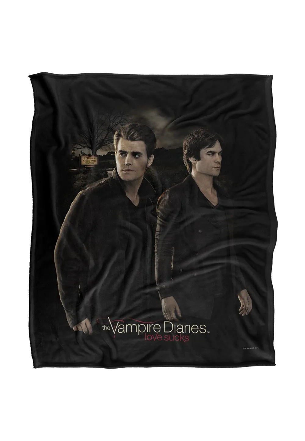 Warner Brothers Vampire Diaries Brothers Silky Touch Super Soft Throw Blanket in White