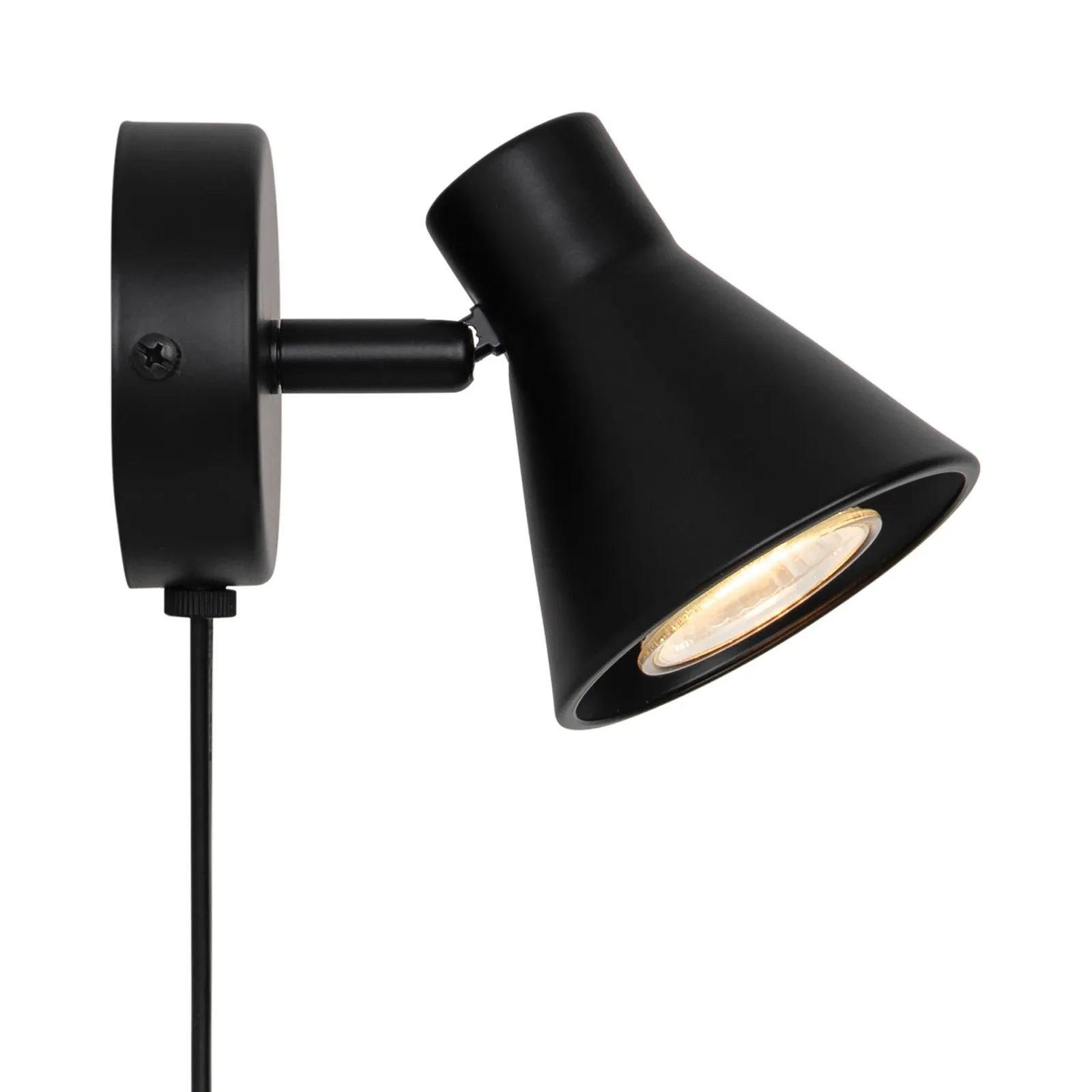 Nordlux Eik Wall Light Black Metal Bedroom GU10 Switch Plug In/Mains 2