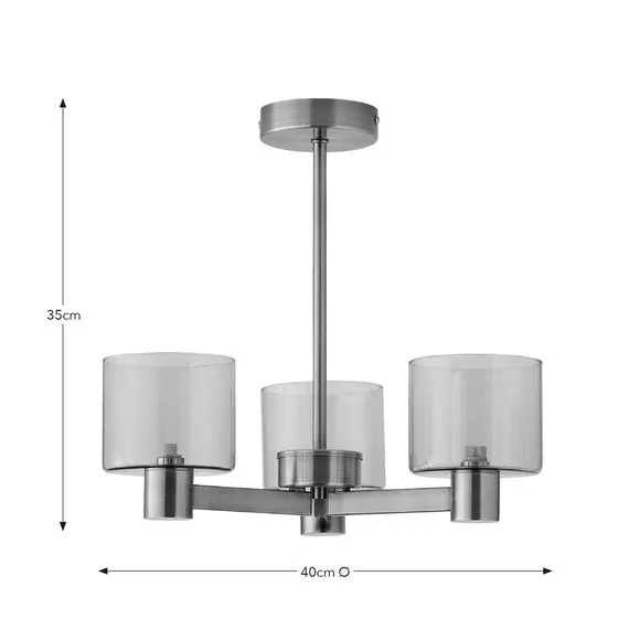 Erin 3 Light Semi Flush Ceiling Light 6