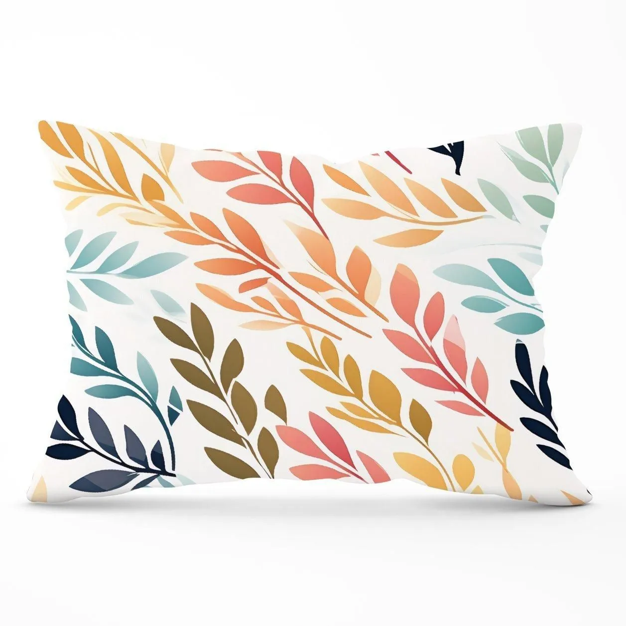 Warren Reed - Designer Colouful Sping Leaves Cushions in Orange
