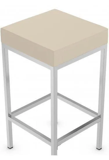 netfurniture Fernow Briushed Satin Frame Stool Fixed Height in Cream 2