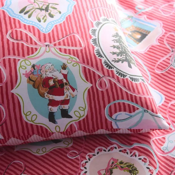 Fusion Christmas Vintage Frames Polycotton Duvet Cover & Pillowcase Set 3