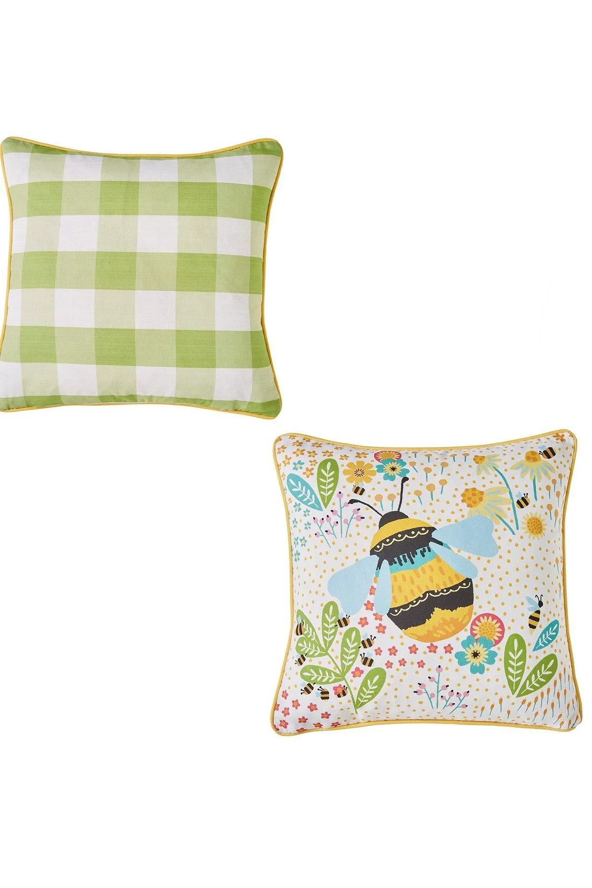 Fusion 'Buzzy Bee' Outdoor Water & UV Resistant Garden Filled Bench Cushion in Yellow 4
