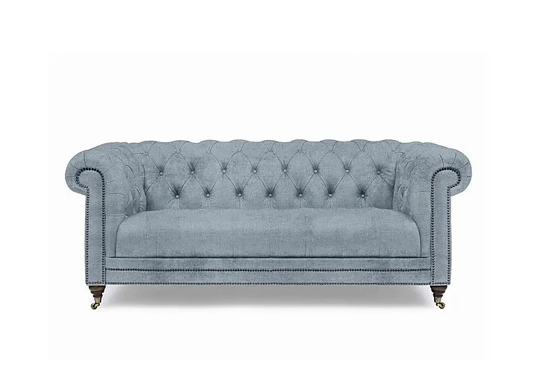 Walter 3 Seater Fabric Chesterfield Sofa - Boathouse Blue