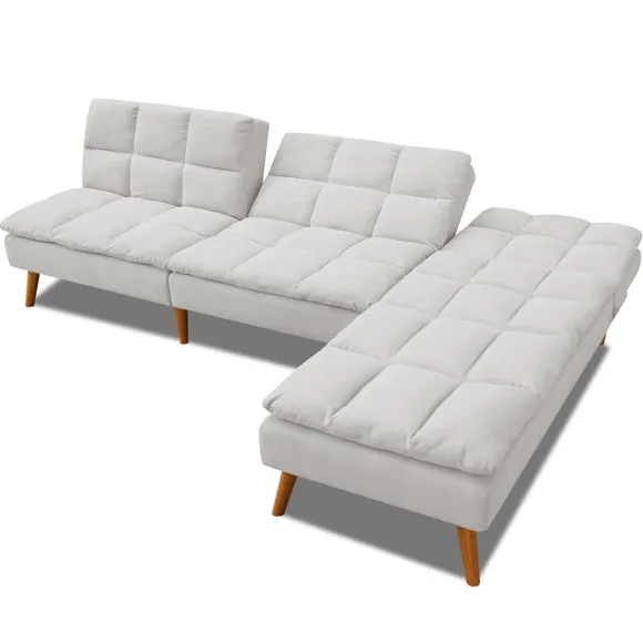 Cloud Fabric Corner Double Sofa Bed 5