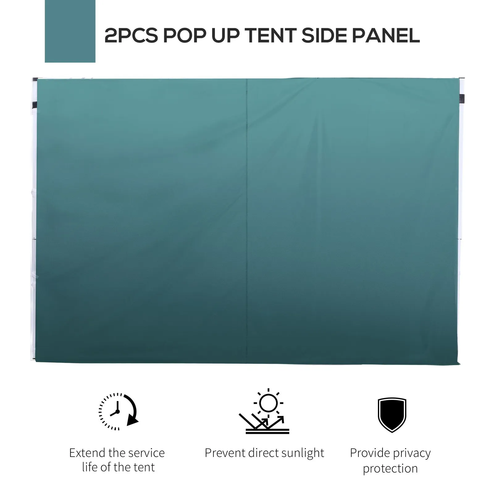 OUTSUNNY Gazebo Replacement Exchangeable Side Wall Panels w/ Window in Green 4