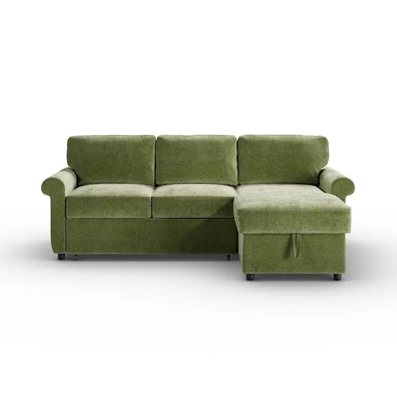 Eleanor Luxe Chenille Corner Trundle Storage Sofa Bed 6
