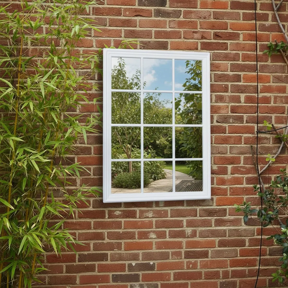Melody Maison Large Matte White Window Mirror 130cm X 95cm