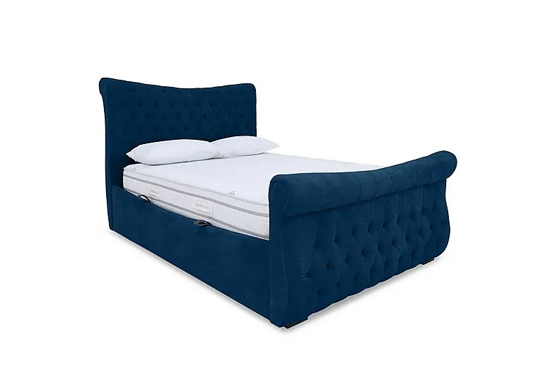 Lance Left Hand Side Opening Ottoman Bed Frame - Super King - Plush Pacific