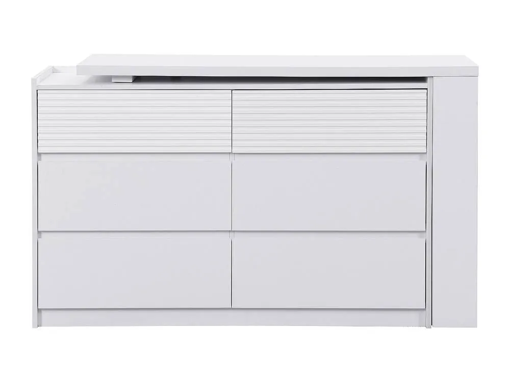 Vente-unique Dressing Table Chest Of Drawers With 6 Drawers & 3 Open Compartments in White 6