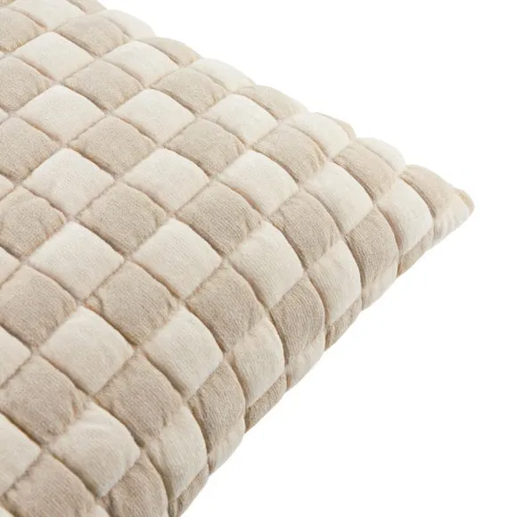 Furn Softie Checkerboard Quilted Cushion Natural 50 X 50Cm, Cream 4