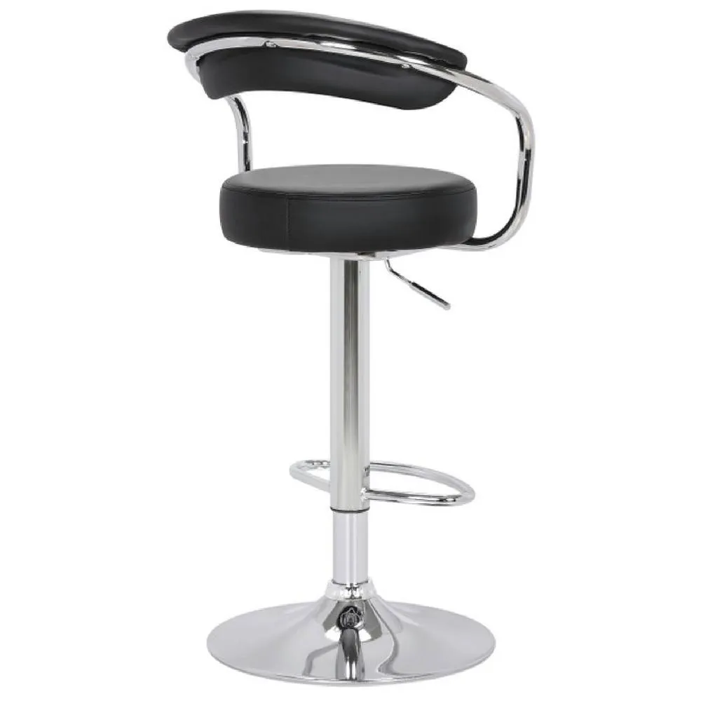 netfurniture Berty Black Cushioned Kitchen Breakfast Bar Stool Padded Seat & Back 6