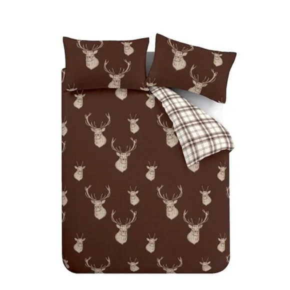 Catherine Lansfield Stag Polycotton Duvet Cover & Pillowcase Set 5