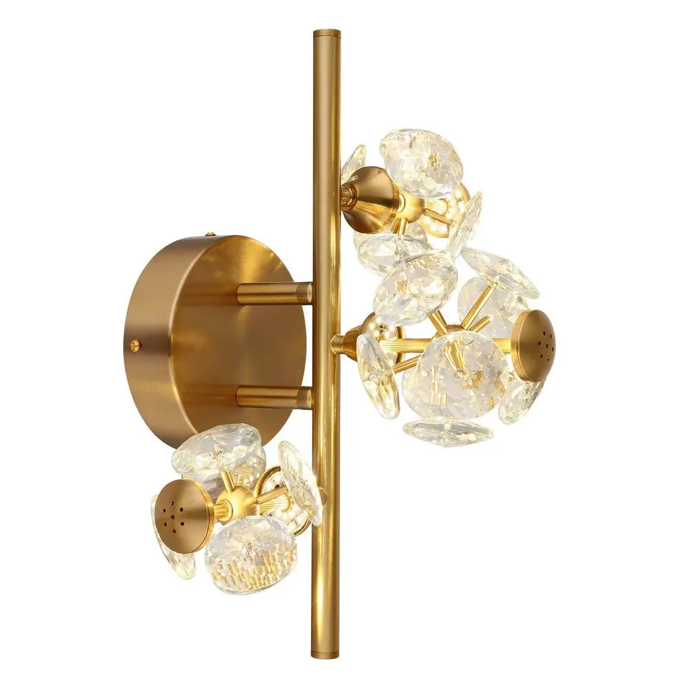 Netlighting Virina Wall Lamp Gold Colors K9 Crystals LED 3000K