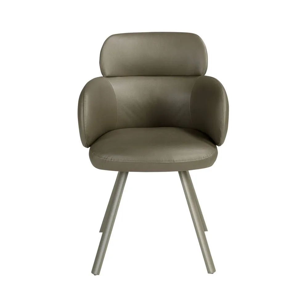 Angel Cerda Swivel Dining Chair in Leatherette in Green 2