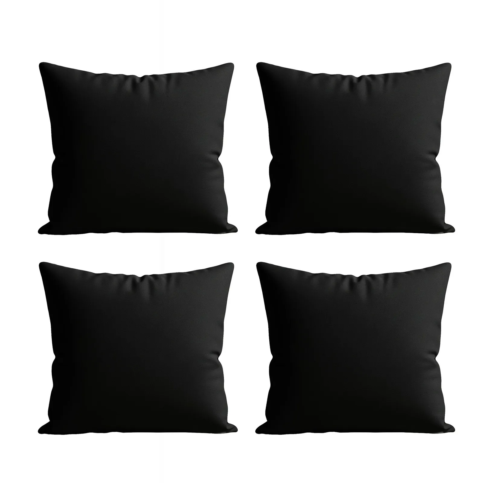 Snug City Waterproof Outdoor Garden Cushion Covers Patio Cushion Cover Cases Square Pack Of 4 in Black