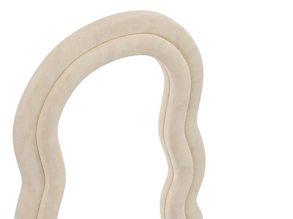Vente-unique -Shaped Velvet Mirror - L60 X H160 Cm - Beige - LINOA 6