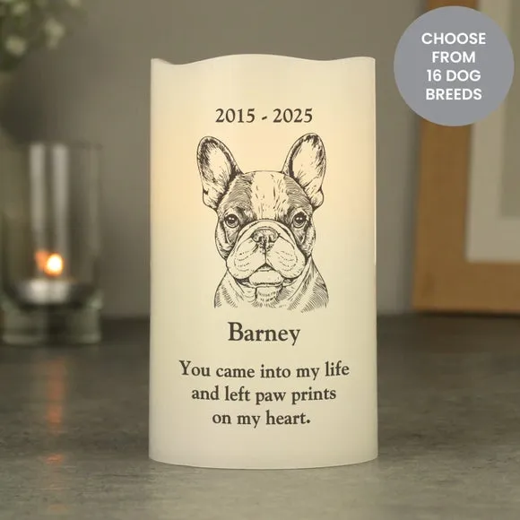 Personalised Dog Breed Memorial LED Candle 3