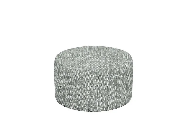 Large Round Fabric Footstool - Remco Duck Egg
