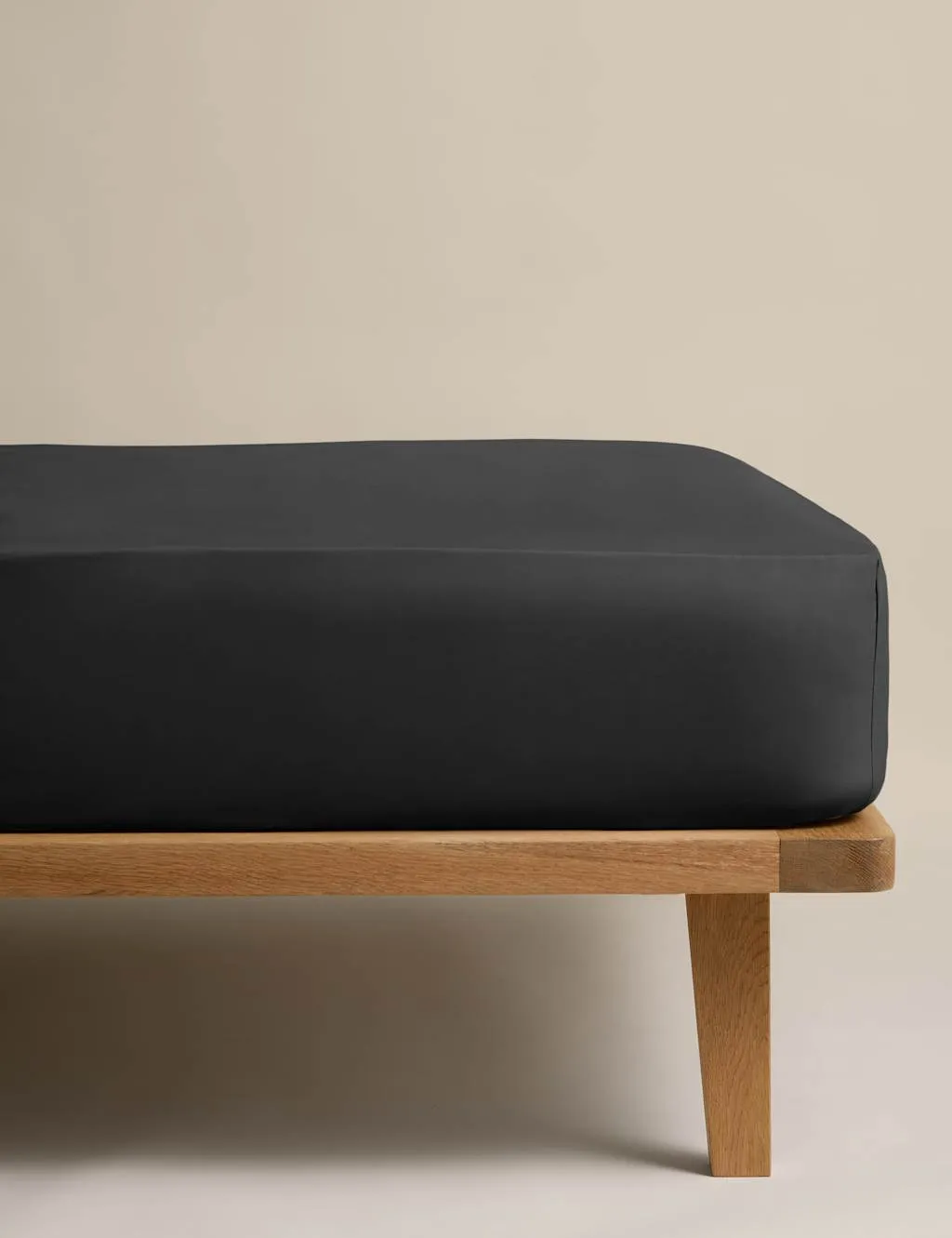 M&S Egyptian Cotton 230 Thread Count Crisp Fitted Sheet Black