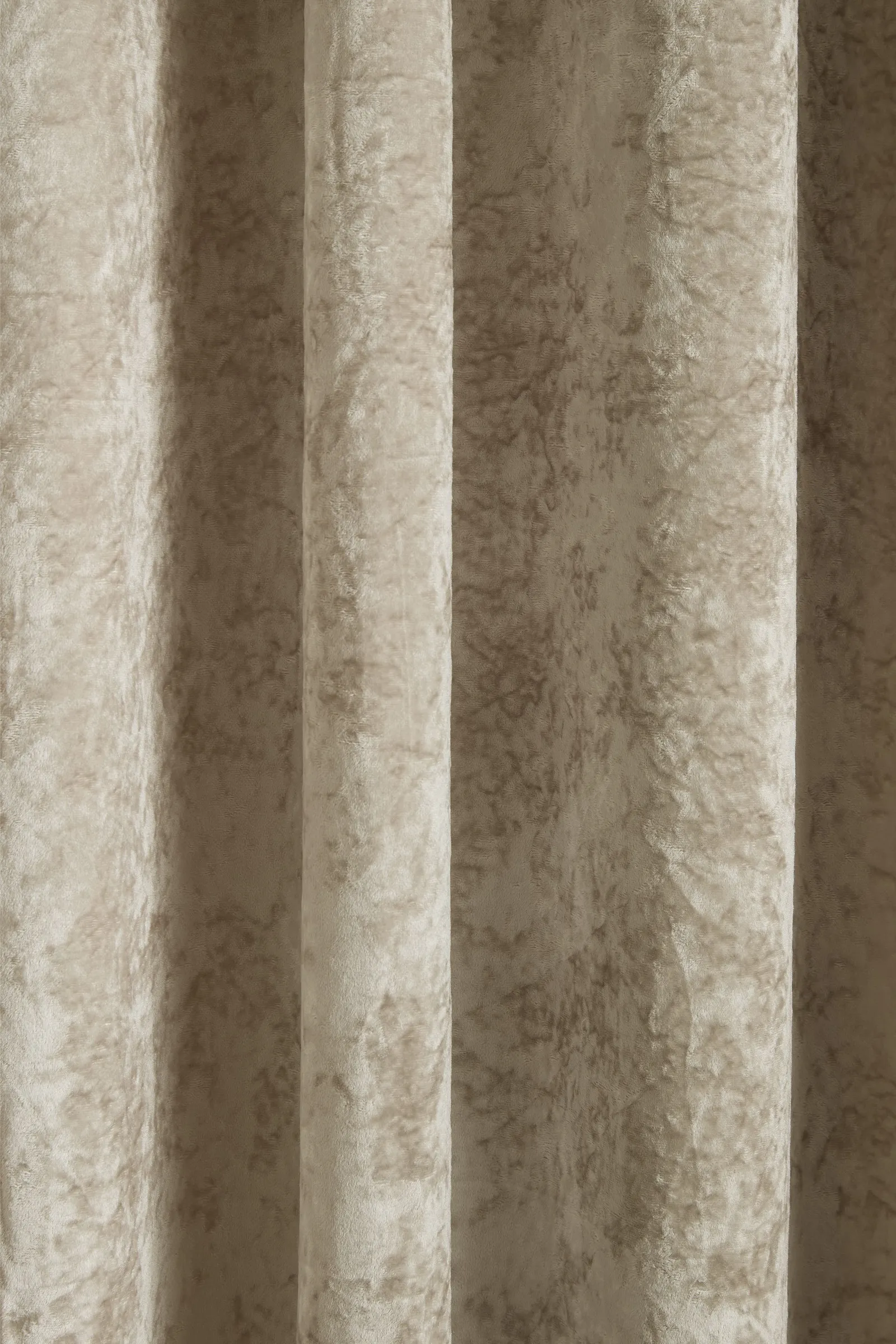 Catherine Lansfield 'Crushed Velvet' Lined Eyelet Curtains in Natural 3