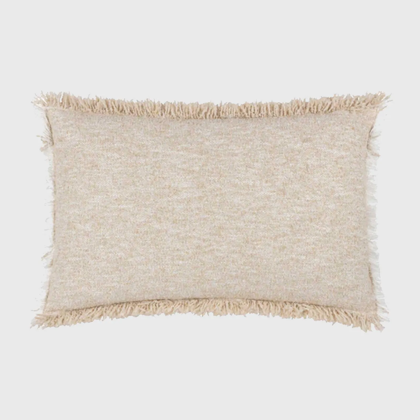 Siesta Fringed Cushion, Square, Neutral Cotton Blend | Barker & Stonehouse