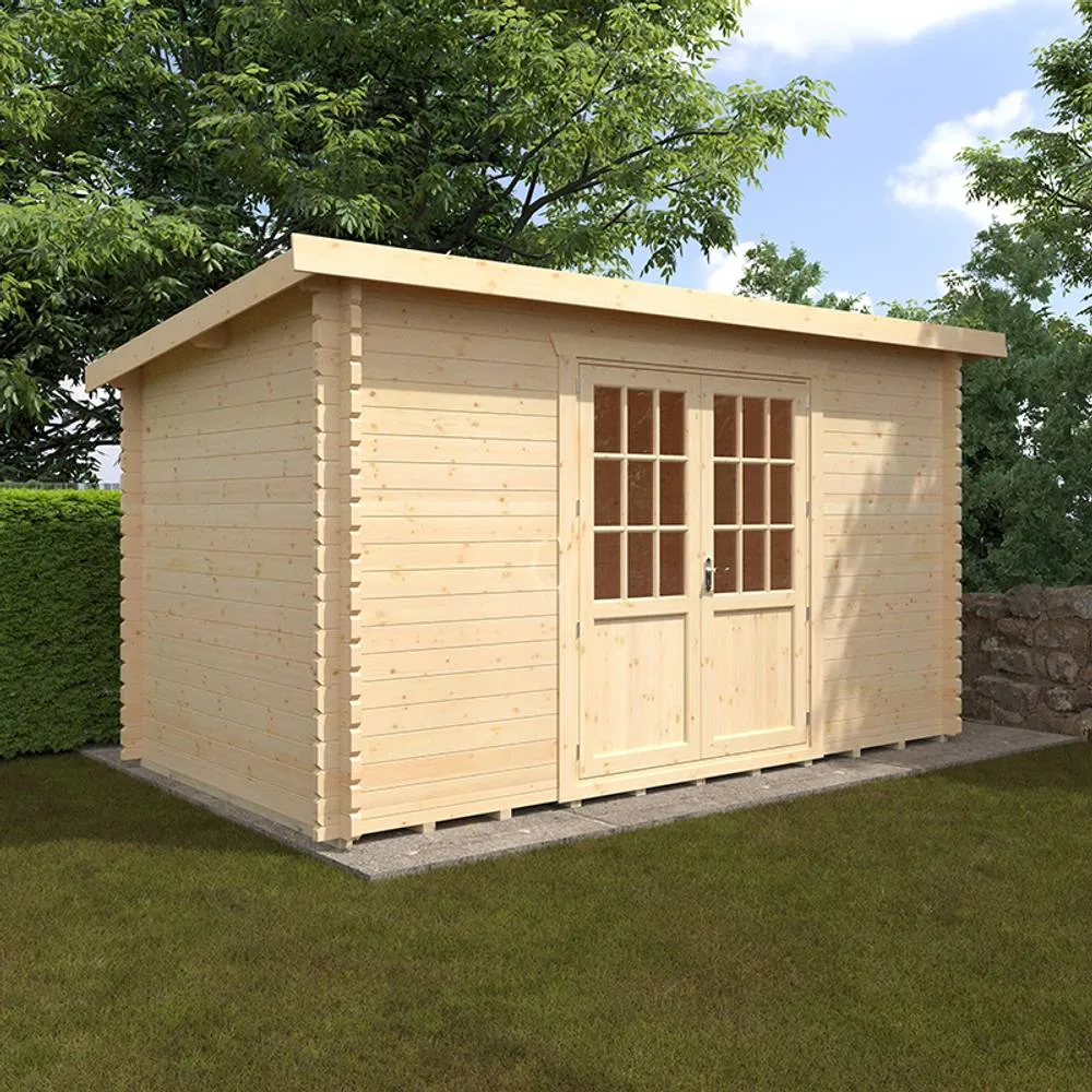 Buttercup Farm 14x8w The Kingsley Plus 44mm Cabin - L415 x W235 x H232.8 cm in Natural 2