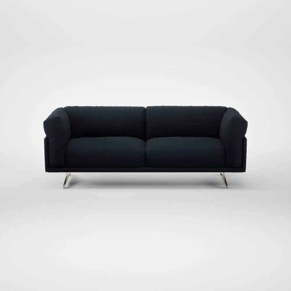 Heal's Novara 3 Seater Sofa Loop Twill Midnight Stainless Steel Feet 2