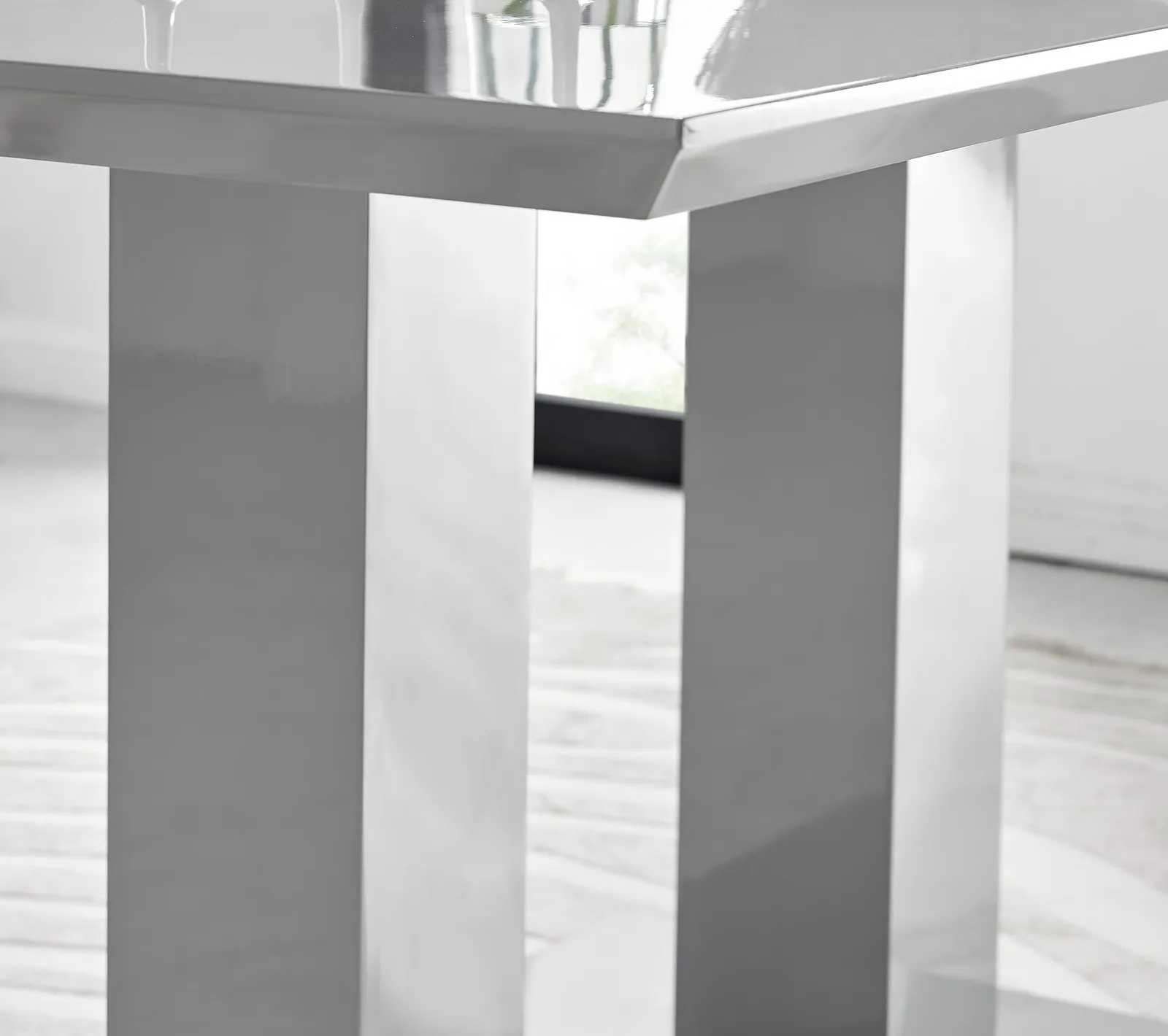 FurnitureboxUK Imperia 6 Grey Dining Table & 6 Velvet Milan Black Leg Chairs 5