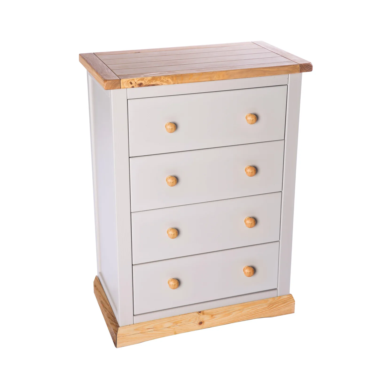Cabinet Bits Bomporto 4 Drawer Chest of Drawers Wood Knob in Light Grey 3
