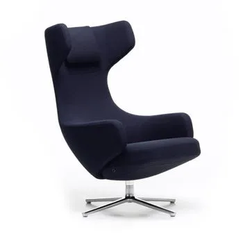 Vitra Grand Repos Chair Credo Dark Blue/Black Polished Base Glides for Carpets 3