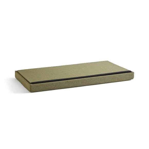 Faux Linen Rectangular Ottoman 4