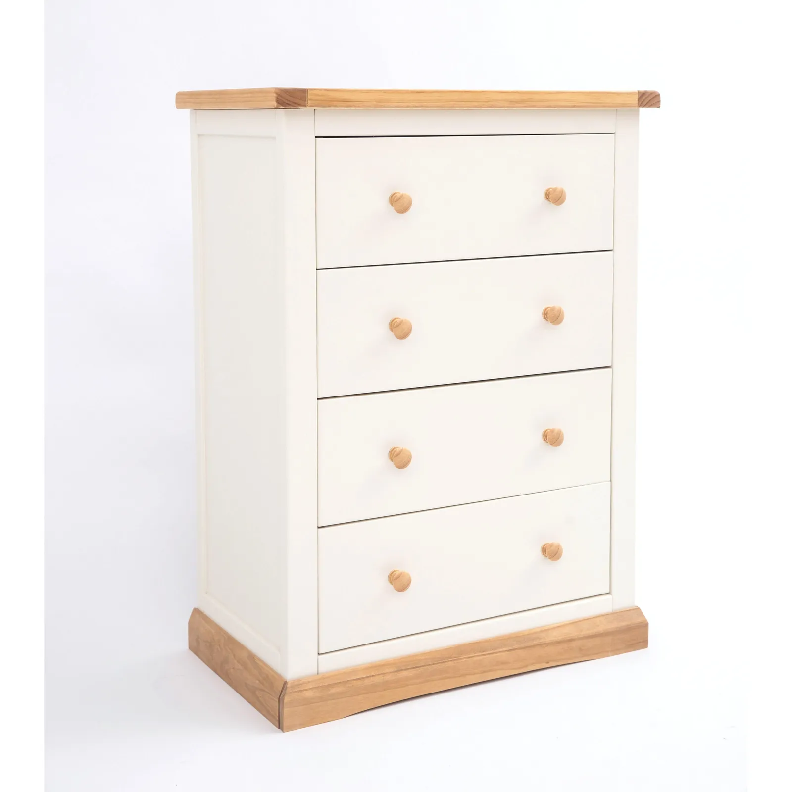 Cabinet Bits Trevi 4 Drawer Chest of Drawers Wood Knob in Off-White 2