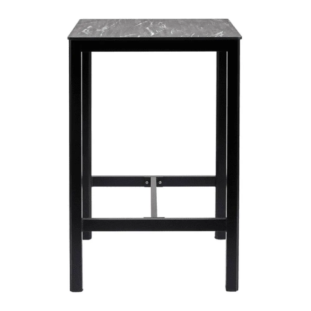 netfurniture Extrema Marble Poseur Table Black with Troy Table Base - 60 X 60cm 2
