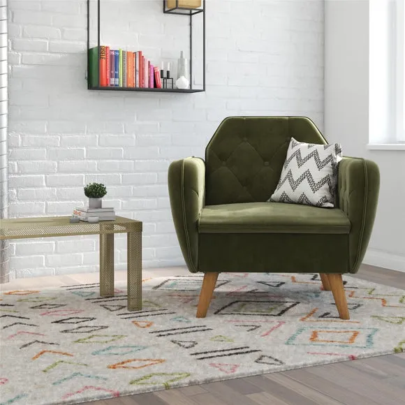 Teresa Velvet Button Detail Occasional Armchair 2